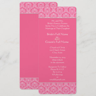 Invitación a la boda de Swift Damask Rich Pink