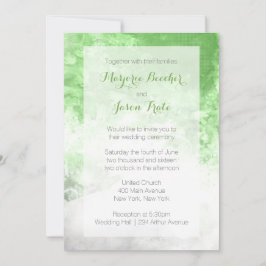 Invitación a la boda de Swirl acuarela - Verde