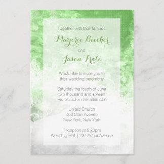 Invitación a la boda de Swirl acuarela - Verde