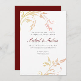 Invitación a la boda de Swirl en otoño