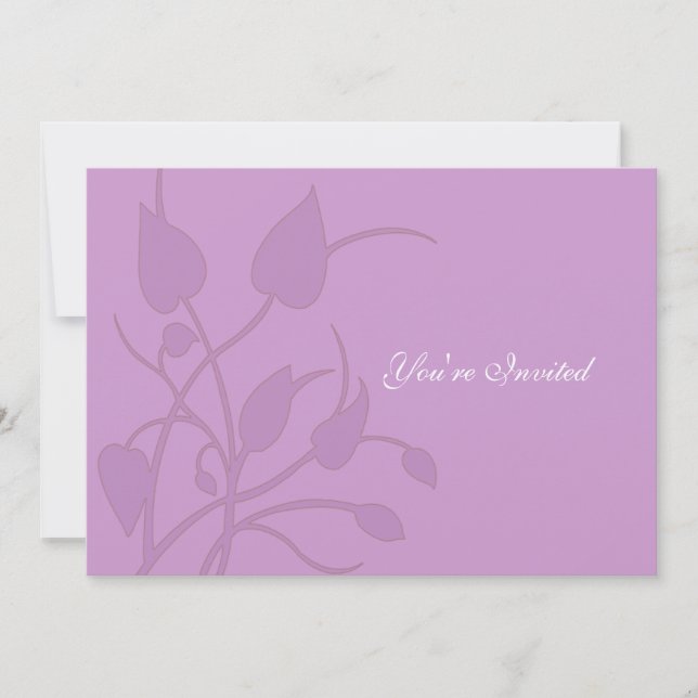 Invitación a la boda de Swirl Leaf de Lilac (Anverso)