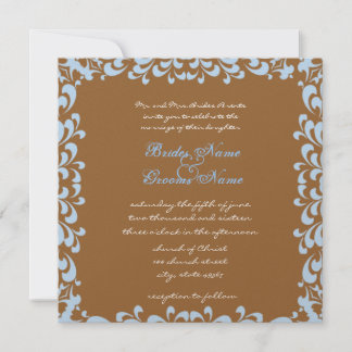 Invitación a la boda de Swirls Brown y Blue