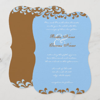 Invitación a la boda de Swirls Brown y Blue