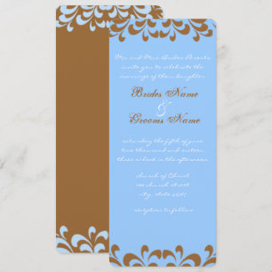 Invitación a la boda de Swirls Brown y Blue