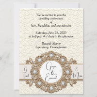 Invitación a la boda de Swirls con crema suave