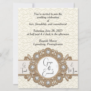 Invitación a la boda de Swirls con crema suave