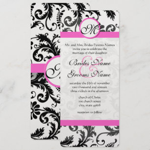 Invitación a la boda de Swirls Floral Damask en Vi
