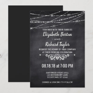 Invitación a la boda de tablero de anuncios con lu