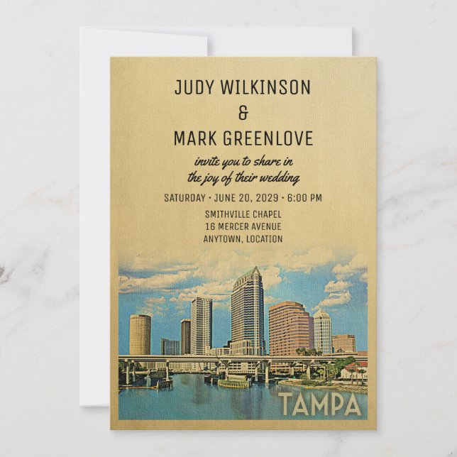 Invitación a la boda de Tampa Florida (Anverso)