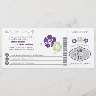 Invitación a la boda de tarjeta de embarque