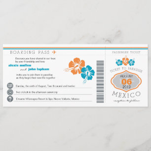 Invitación a la boda de tarjeta de embarque