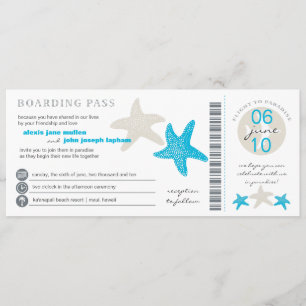 Invitación a la boda de tarjeta de embarque