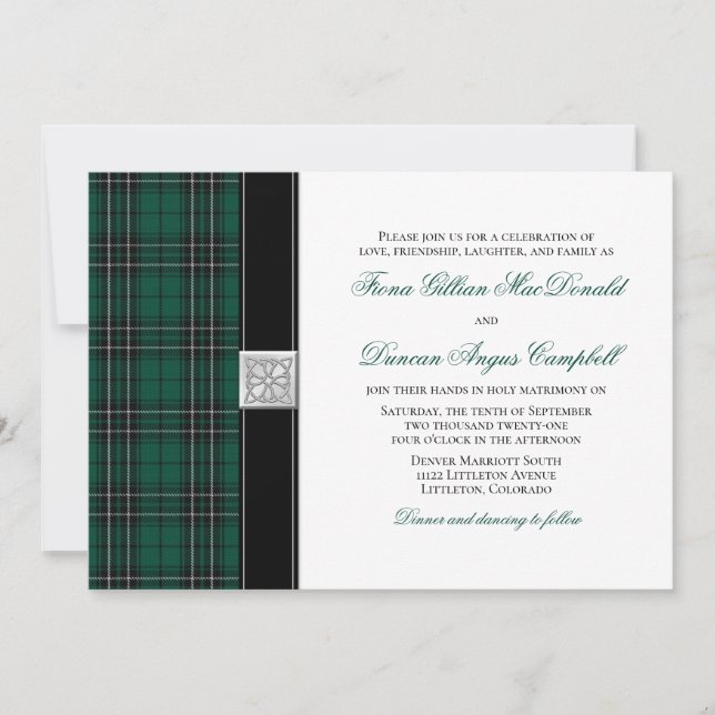 Invitación a la boda de Tartán para la caza modern (Anverso)