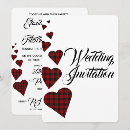 Invitación a la boda de Tartán Rojo