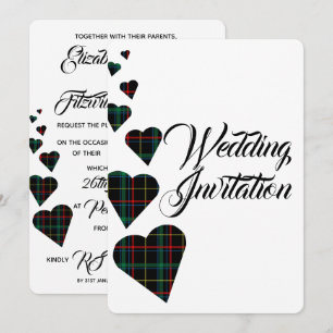 Invitación a la boda de Tartán Verde