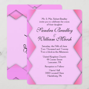 Invitación a la boda de tejo rosado