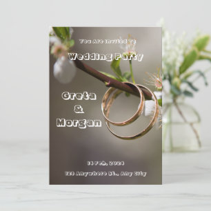Invitación a la boda de tela blanca orgánica