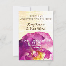 Invitación a la boda de tela elegante rosa rosa