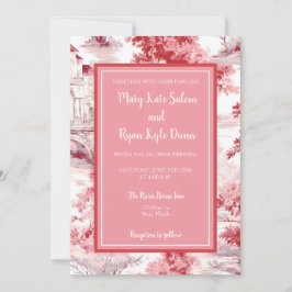 Invitación a la boda de tela en Francia de color r