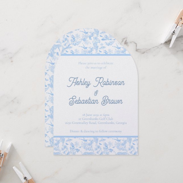 Invitación a la boda de tela en la jungla de perri (Anverso/Reverso In Situ)