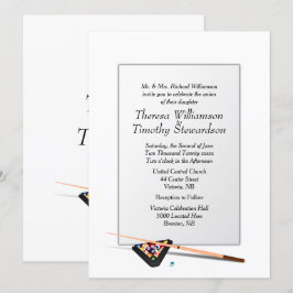 Invitación a la boda de tema Billiard Boda blanco