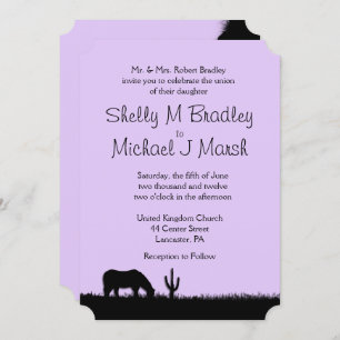 Invitación a la boda de temas occidentales