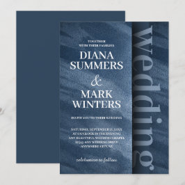 Invitación a la boda de terciopelo azul marino mod
