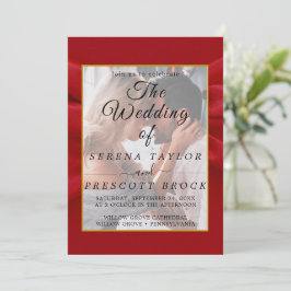 Invitación a la Boda de Terciopelo Rojo Elegante
