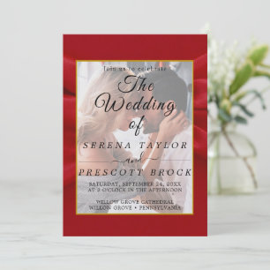Invitación a la Boda de Terciopelo Rojo Elegante