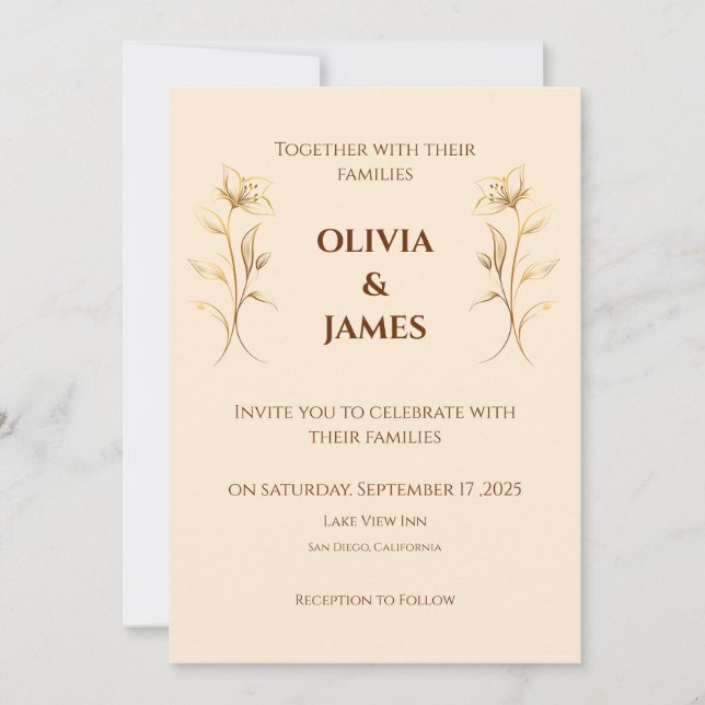 Invitación a la boda de Terracotta Boho (Anverso)