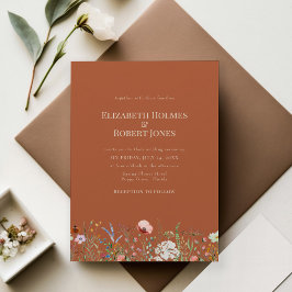 Invitación a la boda de Terracotta Boho Wildflower