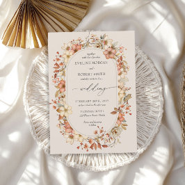 Invitación a la boda de Terracotta Boho Wildflower