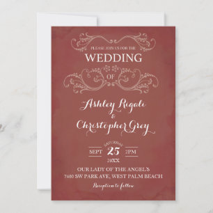 Invitación a la boda de Terracotta Earth Tones