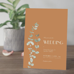 Invitación a la boda de Terracotta Eucalyptus Deco