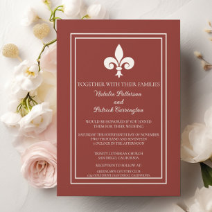 Invitación a la boda de Terracotta Fleur de Lis