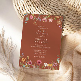 Invitación a la boda de Terracotta Wildflowers
