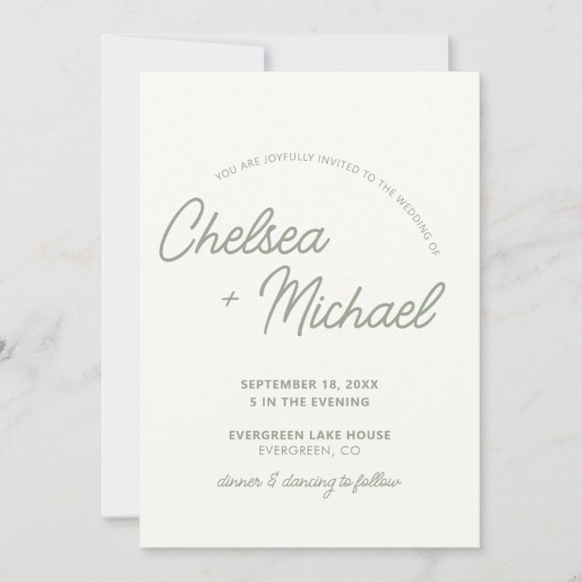 Invitación a la boda de texto simple (Anverso)