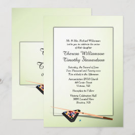 Invitación a la Boda de Tinta Verde Tema Billiard
