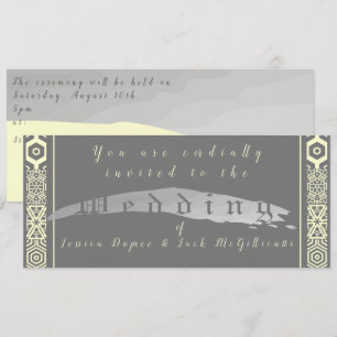 Invitación a la boda de tipo gris y mosaico