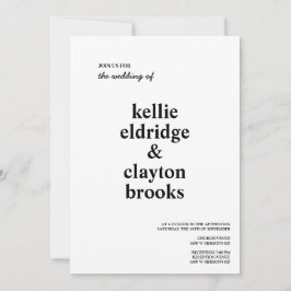 Invitación a la boda de tipo moderno