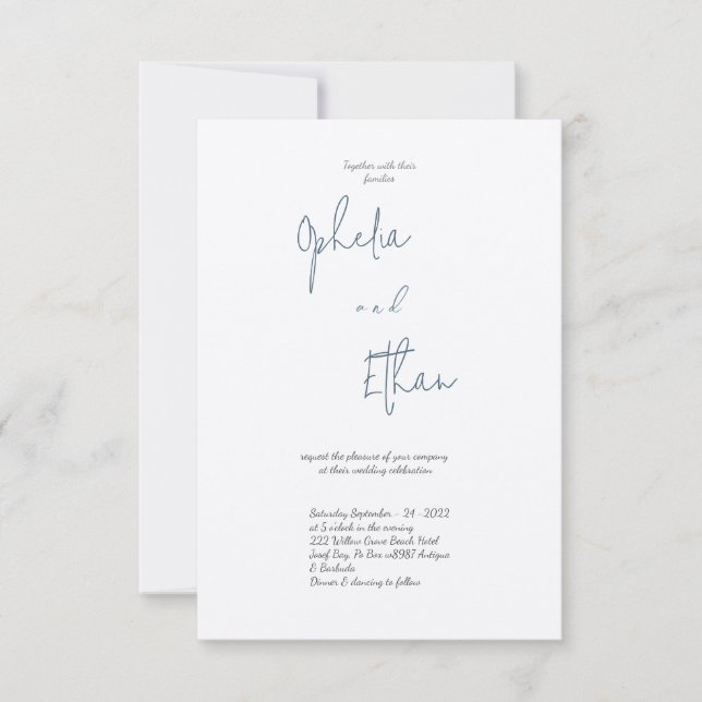 Invitación a la boda de tipografía (Anverso)