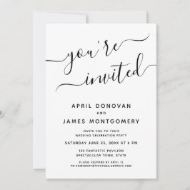 Invitación a la boda de tipografía invitada