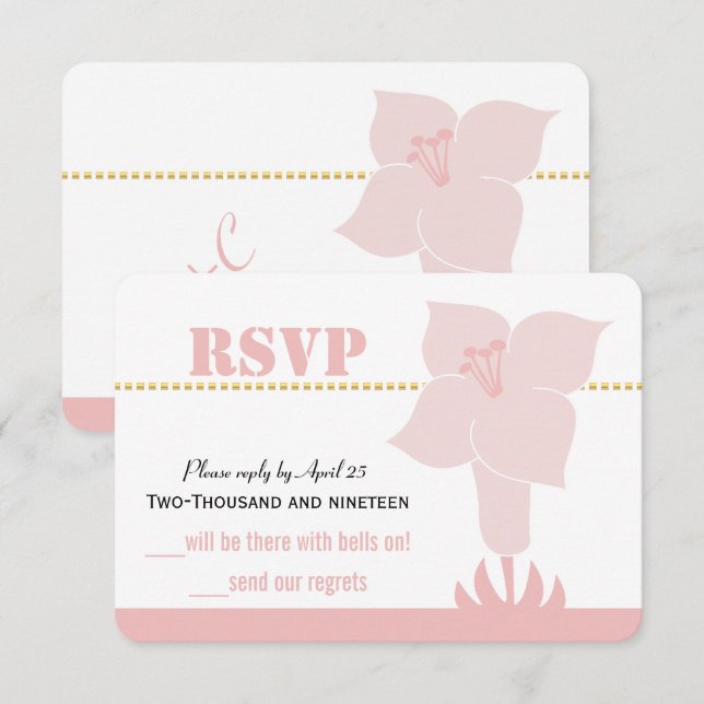 Invitación a la boda de tipografía moderna Lirio-A (Anverso / Reverso)