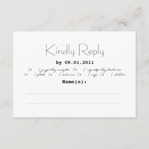 Invitación a la boda de tipografía RSVP