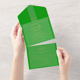 Invitación a la boda de todos en verde