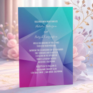 Invitación a la boda de tonos de joyas multicolor