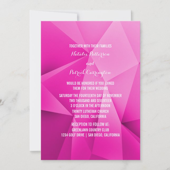 Invitación a la boda de tonos de joyas rosas (Anverso)