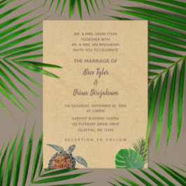 Invitación a la boda de tortugas de mar tropical