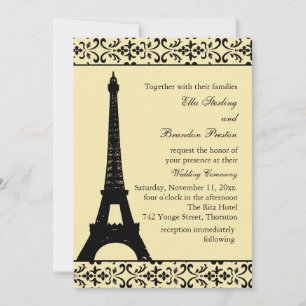 Invitación a la boda de Tres París (amarillo)
