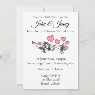 Invitación a la boda de trompetas a músicos de bro